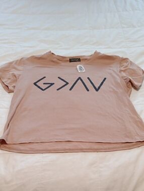 Zutter Tan Graphic Crop Tee - Women's Short Sleeve